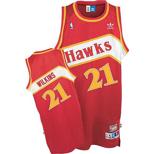  NBA Atlanta Hawks 21 Dominique Wilkins Soul Swingman Road Red Jersey